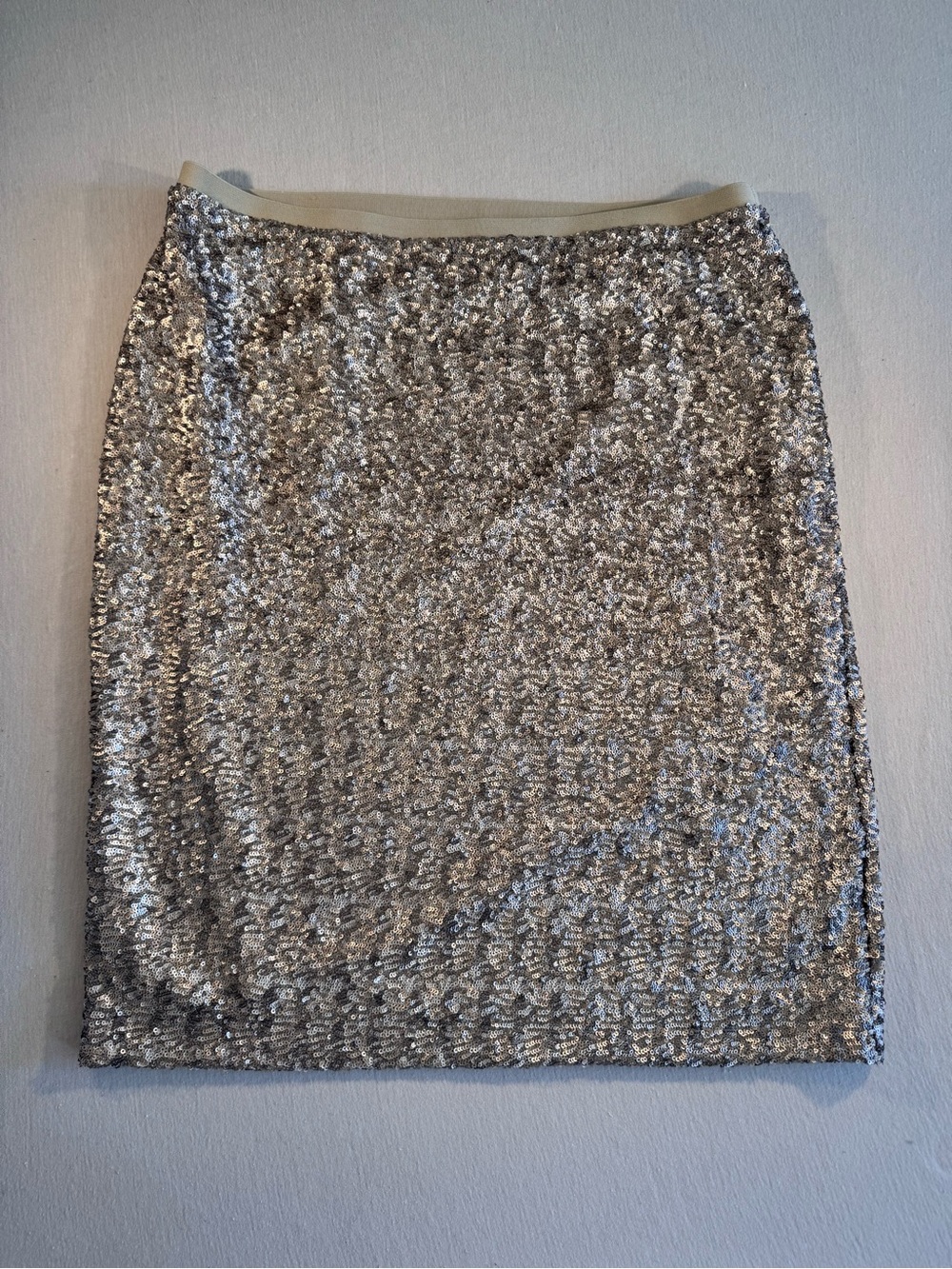 J. Jill Silver Sequin Pencil Skirt